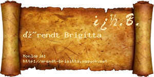 Árendt Brigitta névjegykártya